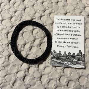 Sashka NWOT Elegant Black Handcrafted Beaded Bracelet